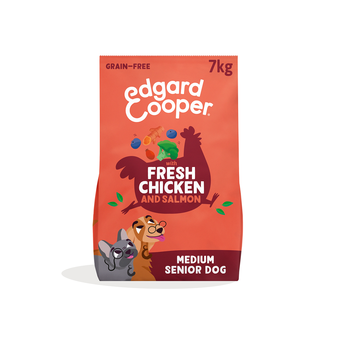Jollyes Brand Jollyes Brand Edgard 38 Cooper Chicken Salmon Senior Dry Dog Food pet food packaging