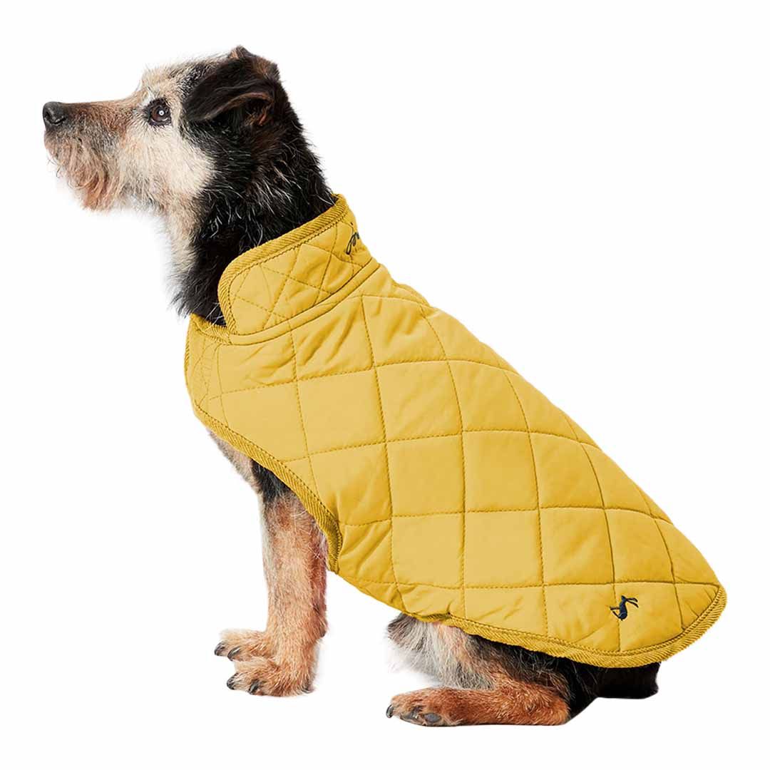 Joules Antique Gold Quilted Coat Small Dog Coats & Clothing