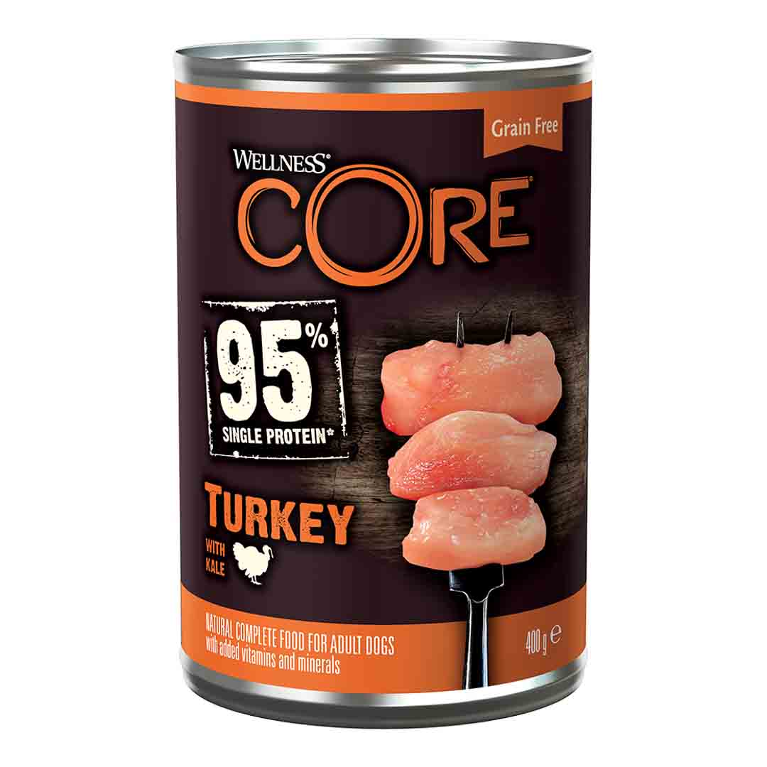 Wellness Core Wellness Core 95 Single Protein Turkey Adult Wet Dog Food pet food packaging