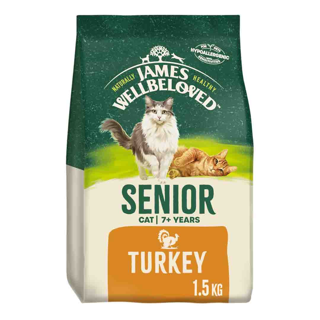 James Wellbeloved James Wellbeloved For 38 Turkey Senior Dry Cat Food pet food packaging