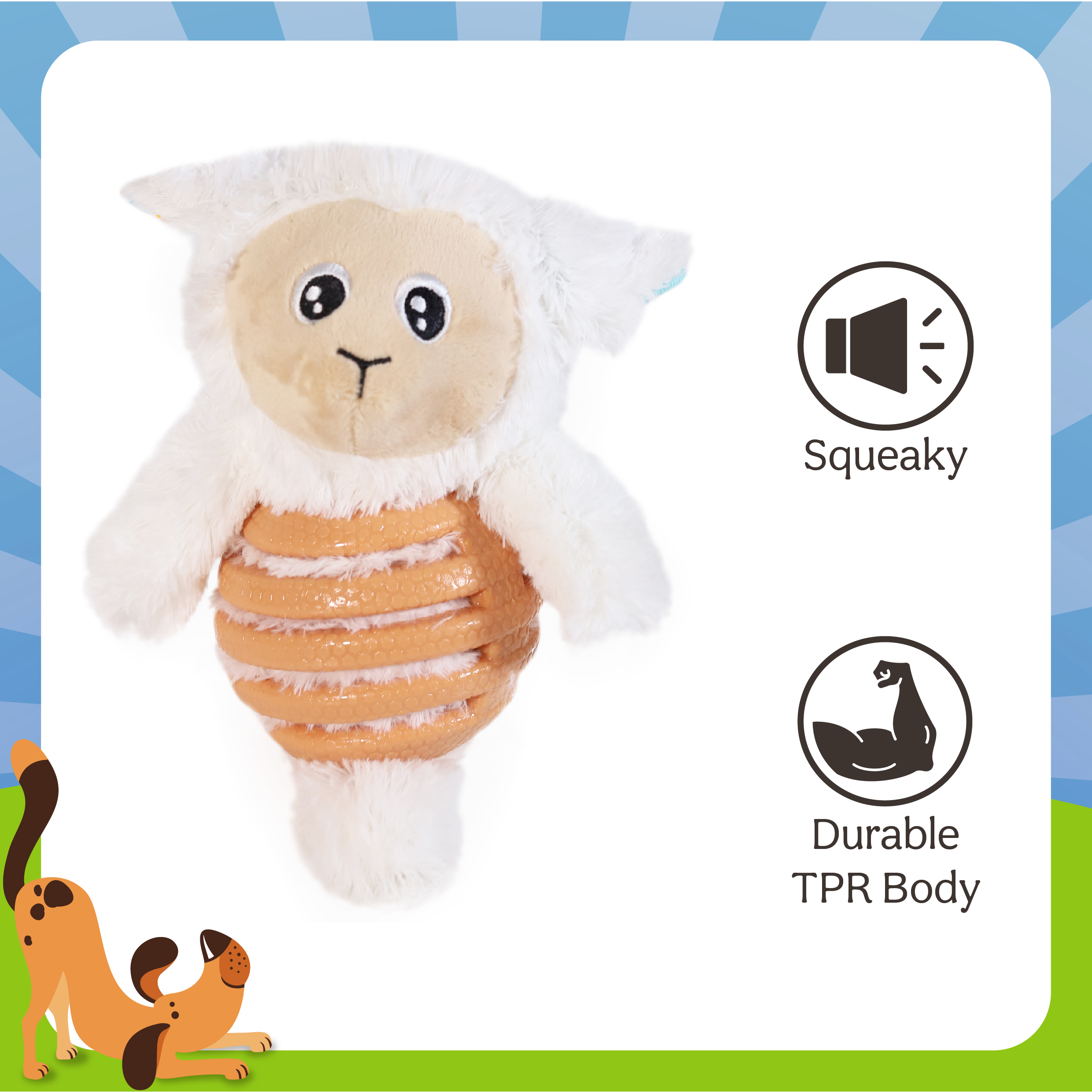 Rosewood Easter Sheep with TPR Ball Dog Toy | Jollyes Pets