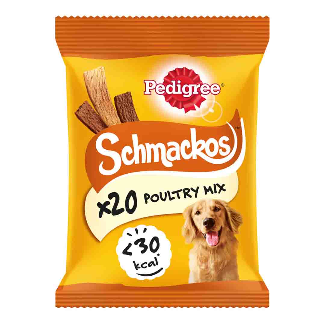 Pedigree Schmackos Dog Treats with Poultry 20 Sticks Dog Chews