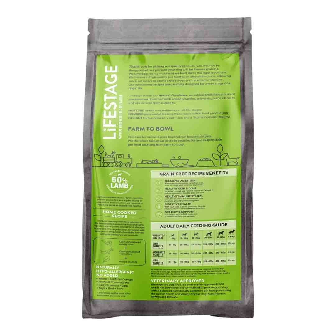 Lifestage Grain Free Adult Dog Lamb & Potato 12kg Dry Dog Food