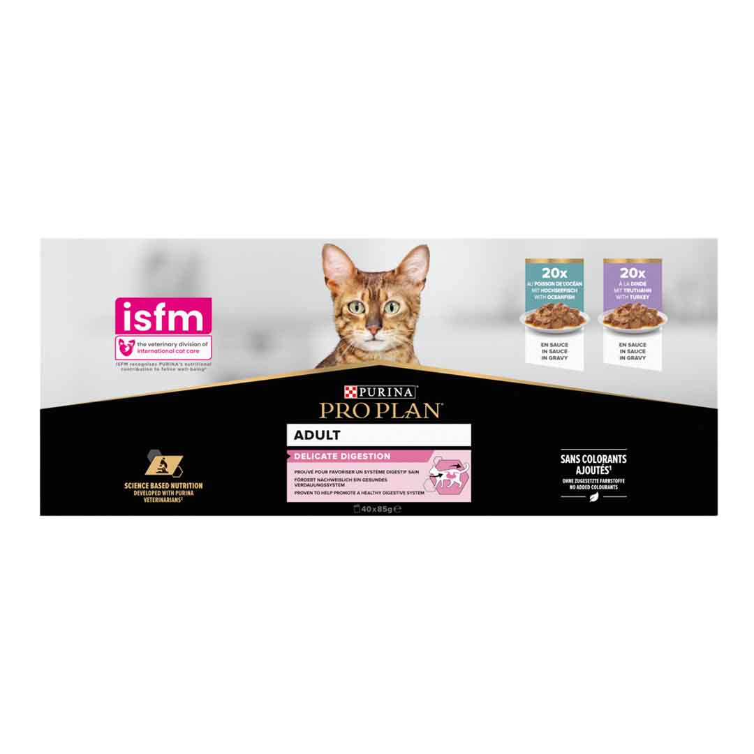 PRO PLAN Delicate Digestion Mixed Variety in Gravy Wet Cat Food