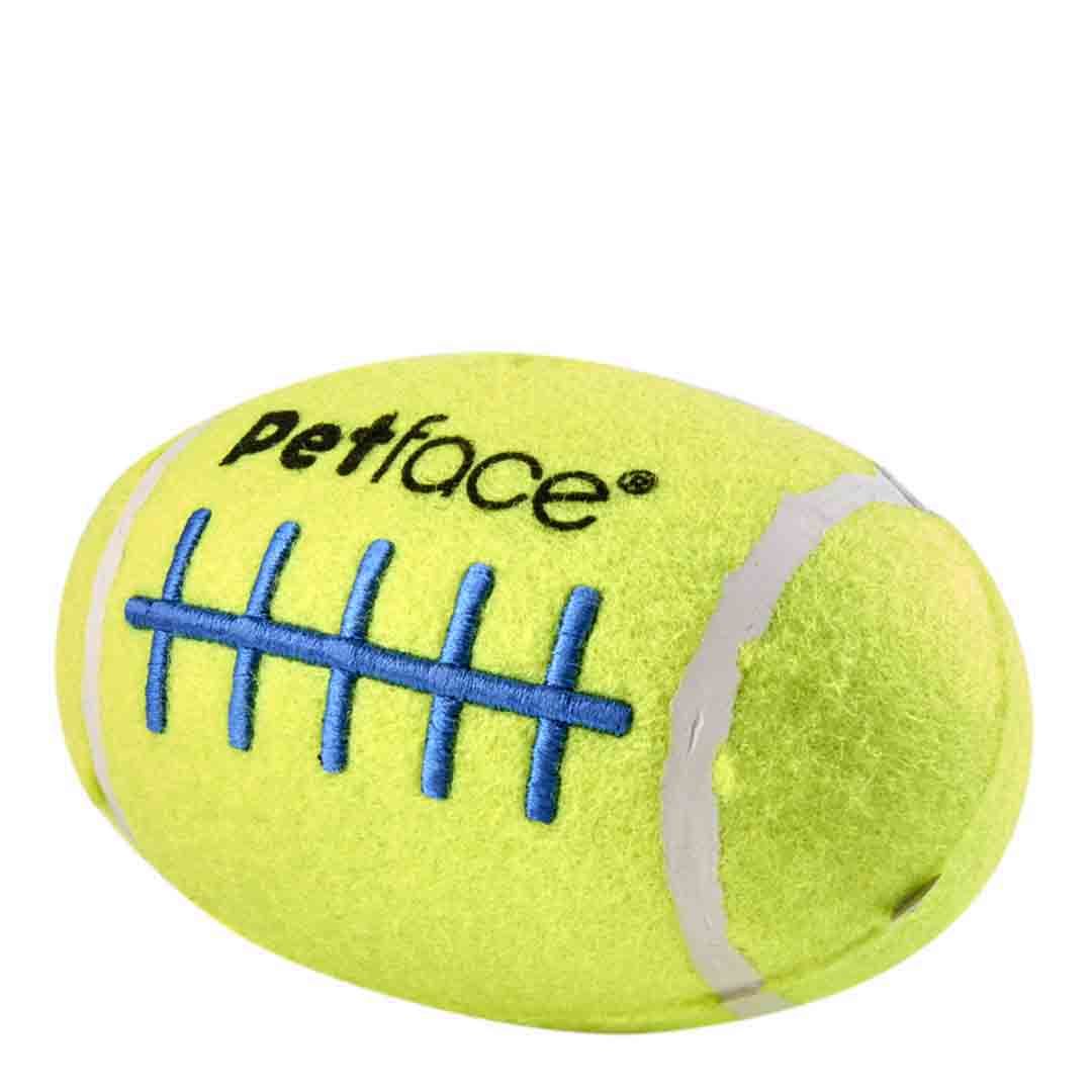 Petface Squeaky Rugby Tennis Ball Dog Outdoor Toys