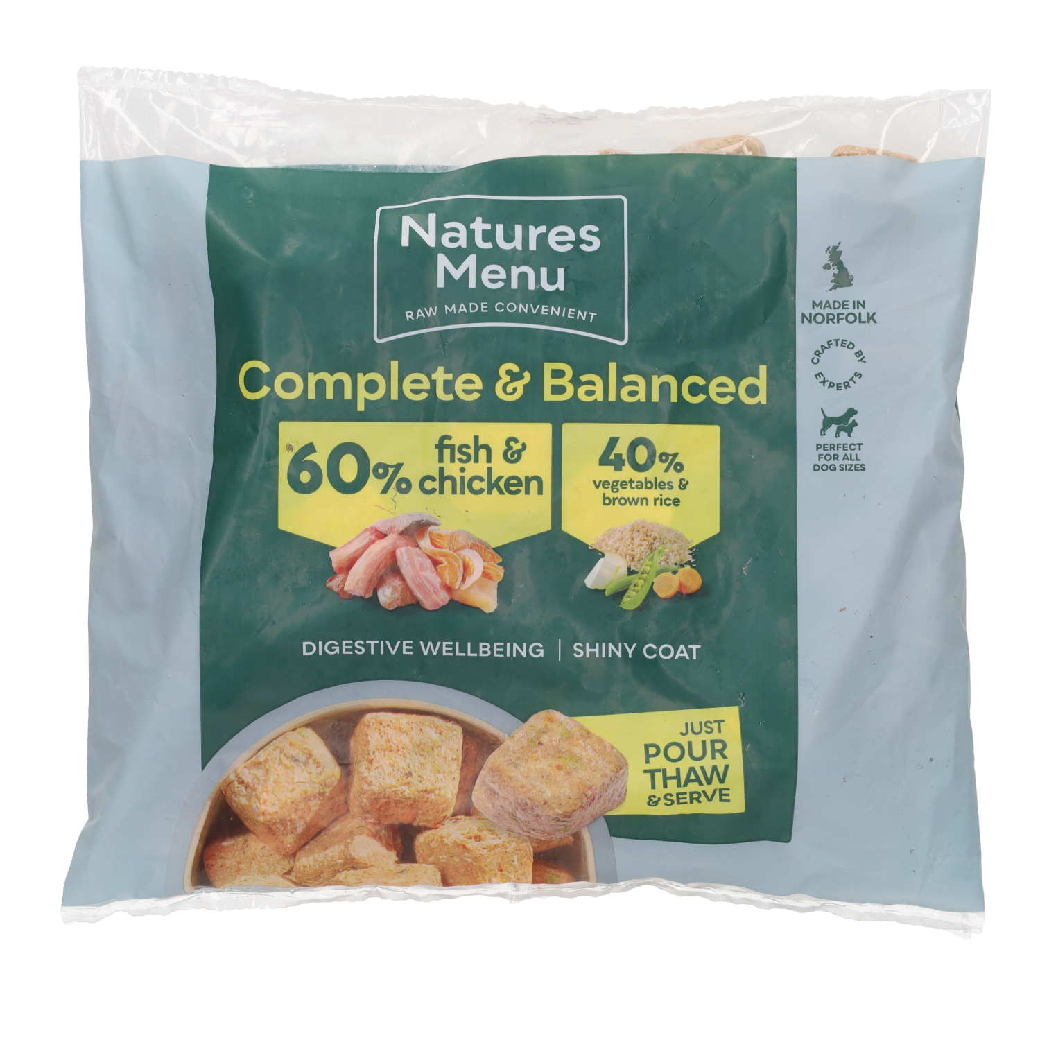 Natures menu Natures Menu Nuggets White Fillets Raw Chicken Senior Dry Dog Food pet food packaging