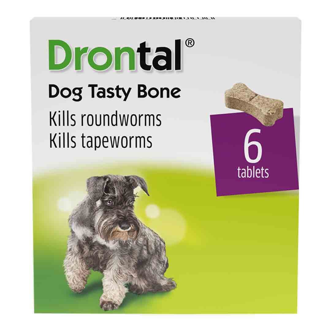 Drontal Dog Tasty Bone Worming Tablets x 6 Dog Wormers