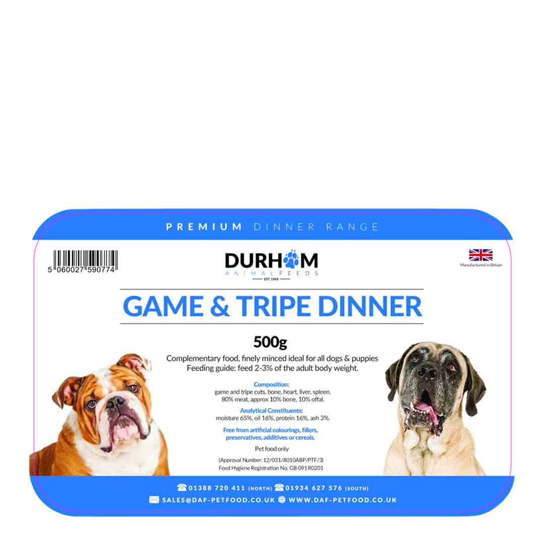 Durham Game and Tripe Dinner Raw Dog Food Jollyes