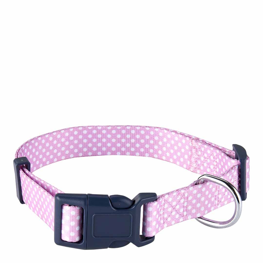 Rufus & Rosie Dog Collar Pink Spot Extra Large Dog Collars