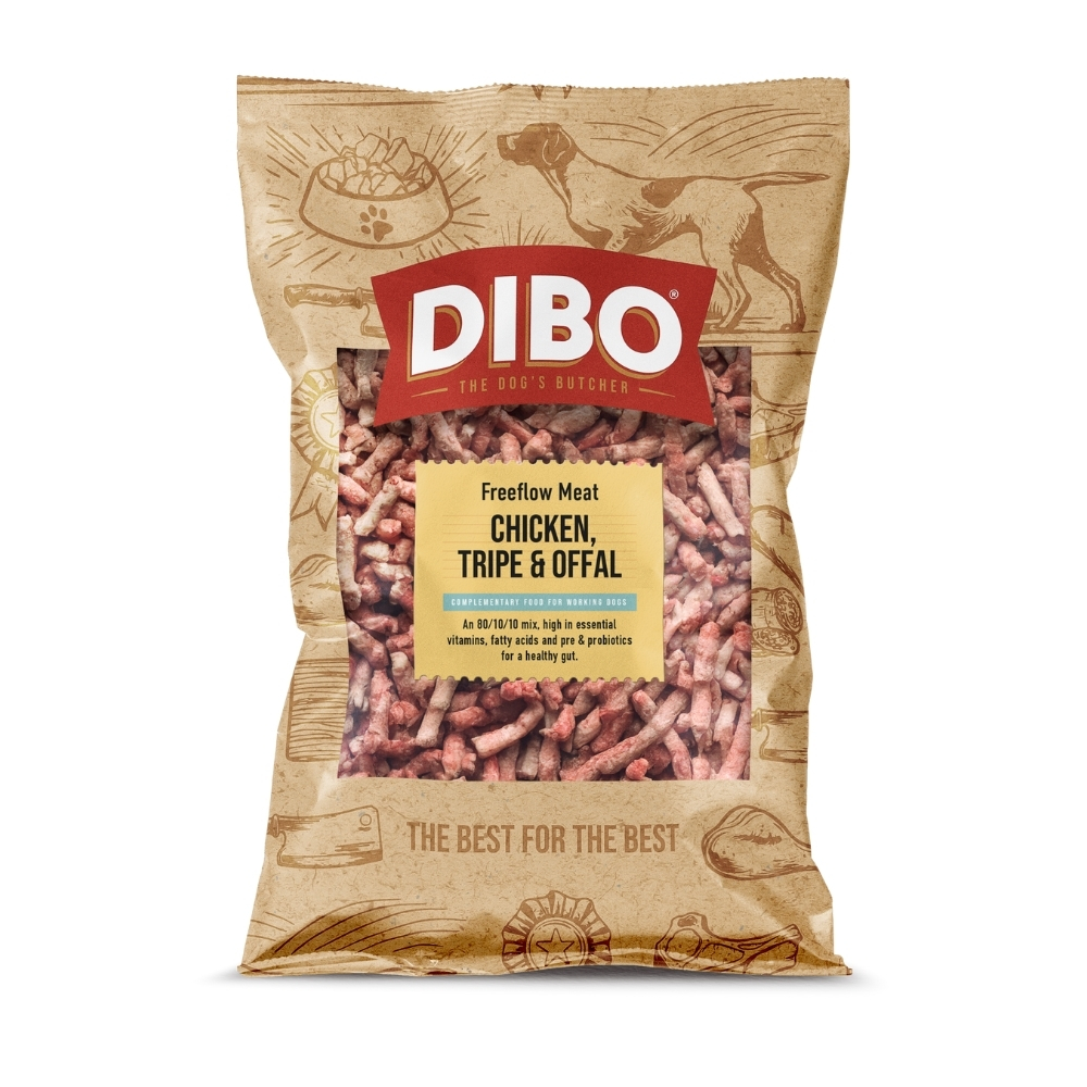 Jollyes Brand Jollyes Brand Dibo Flow Offal Raw Chicken Tripe Adult Dry Dog Food pet food packaging