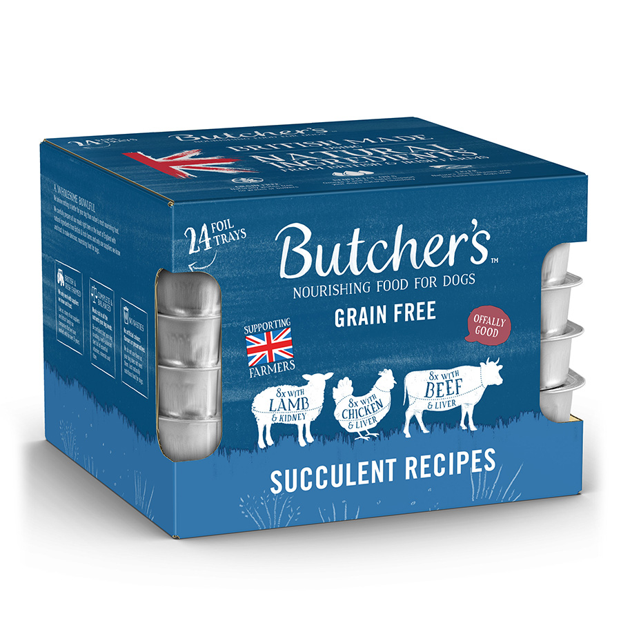 Butchers Butchers Grain Free Succulent Beef Chicken Lamb Adult Wet Dog Food pet food packaging