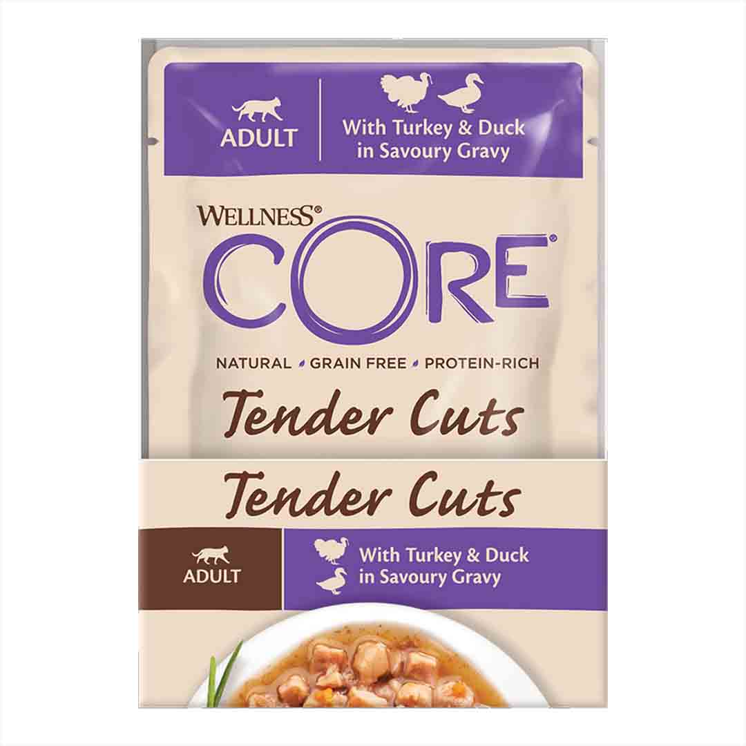 Wellness Core Wellness Core Cuts 38 Duck Turkey Adult Wet Cat Food pet food packaging