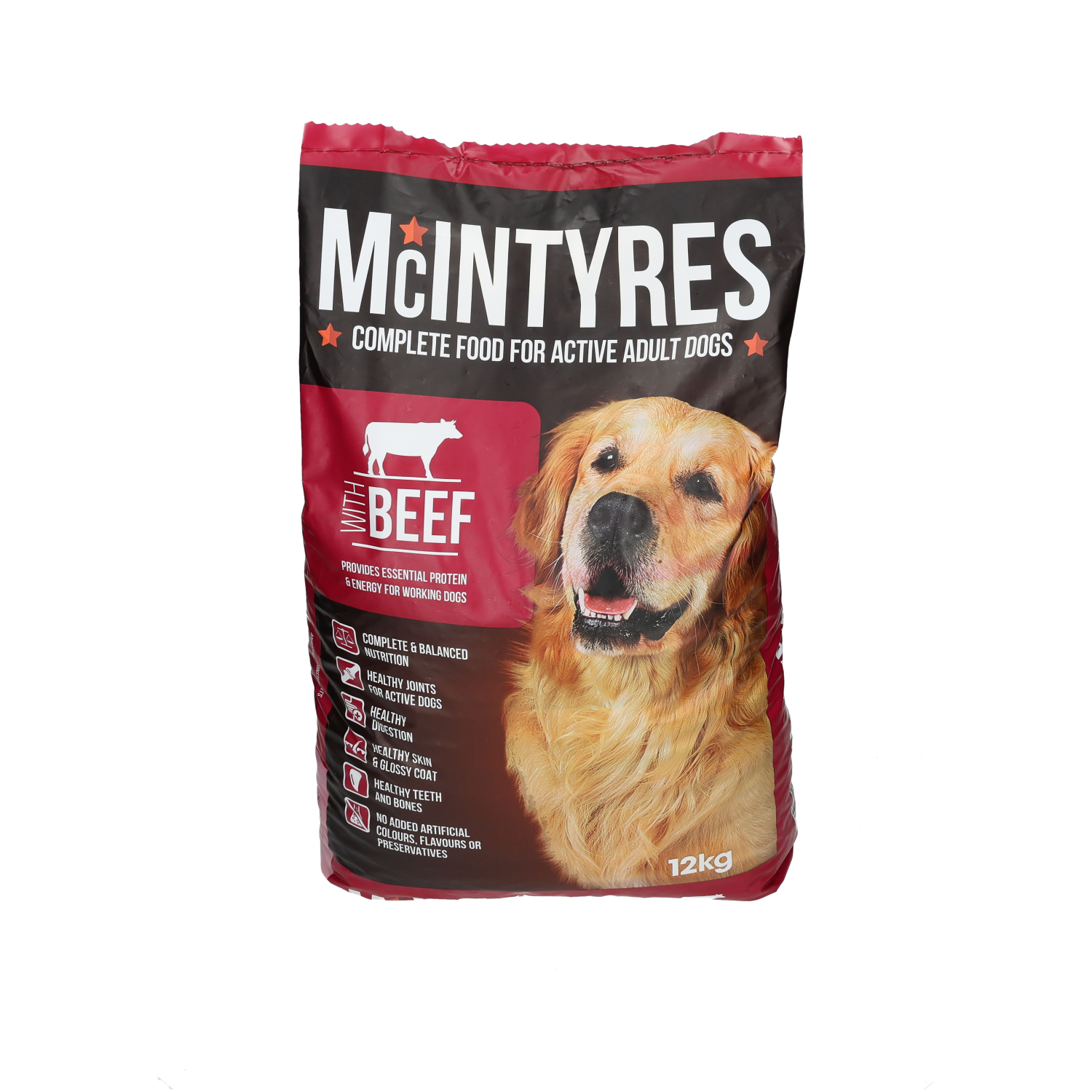 Mcintyres Mcintyres 38 Beef Adult Dry Dog Food pet food packaging