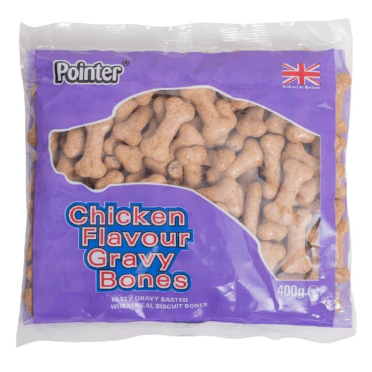 Pointer Gravy Bones Chicken 400g Dog Biscuits