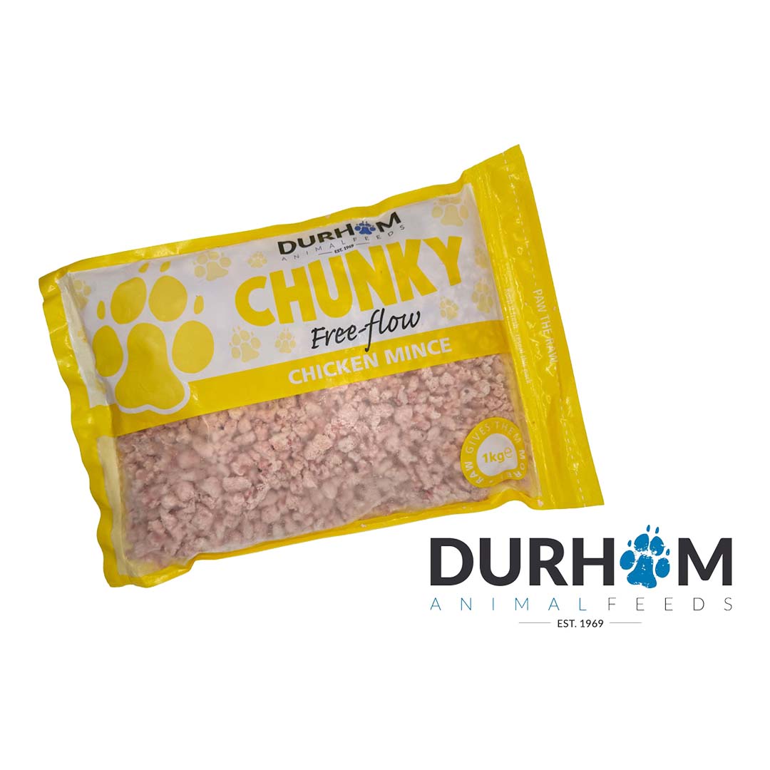 Durham Durham Animal Feeds Chunky Flow Mince Raw Chicken Adult Dry Dog Food pet food packaging