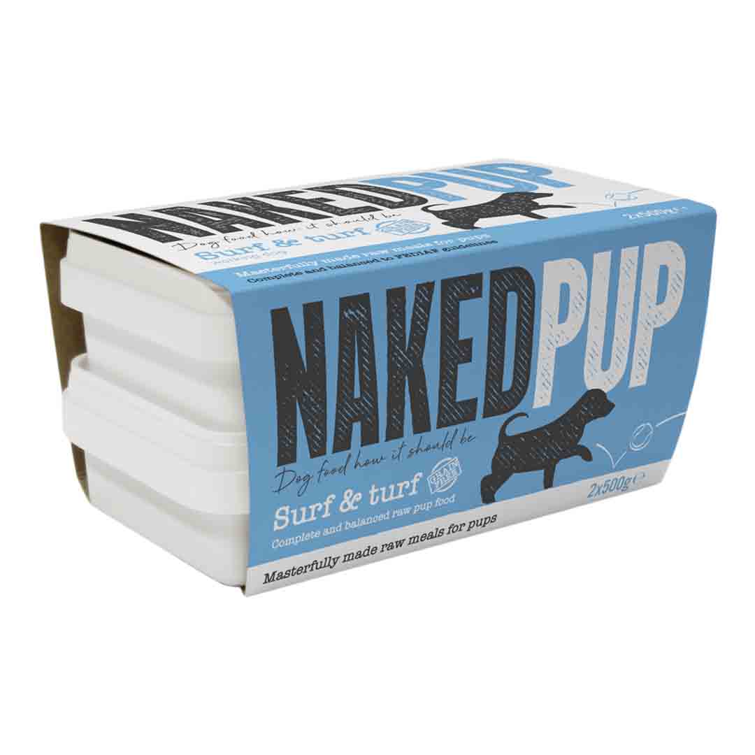 Naked Dog Naked Dog Raw Surf 38 Turf Puppy Dry Food pet food packaging
