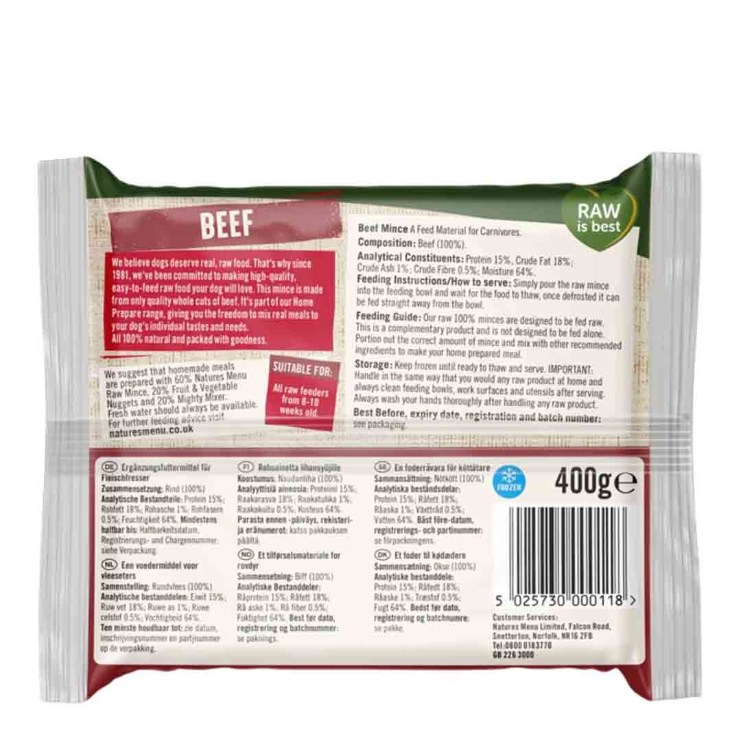 Natures Menu Frozen All Beef 400g Frozen Dog Food