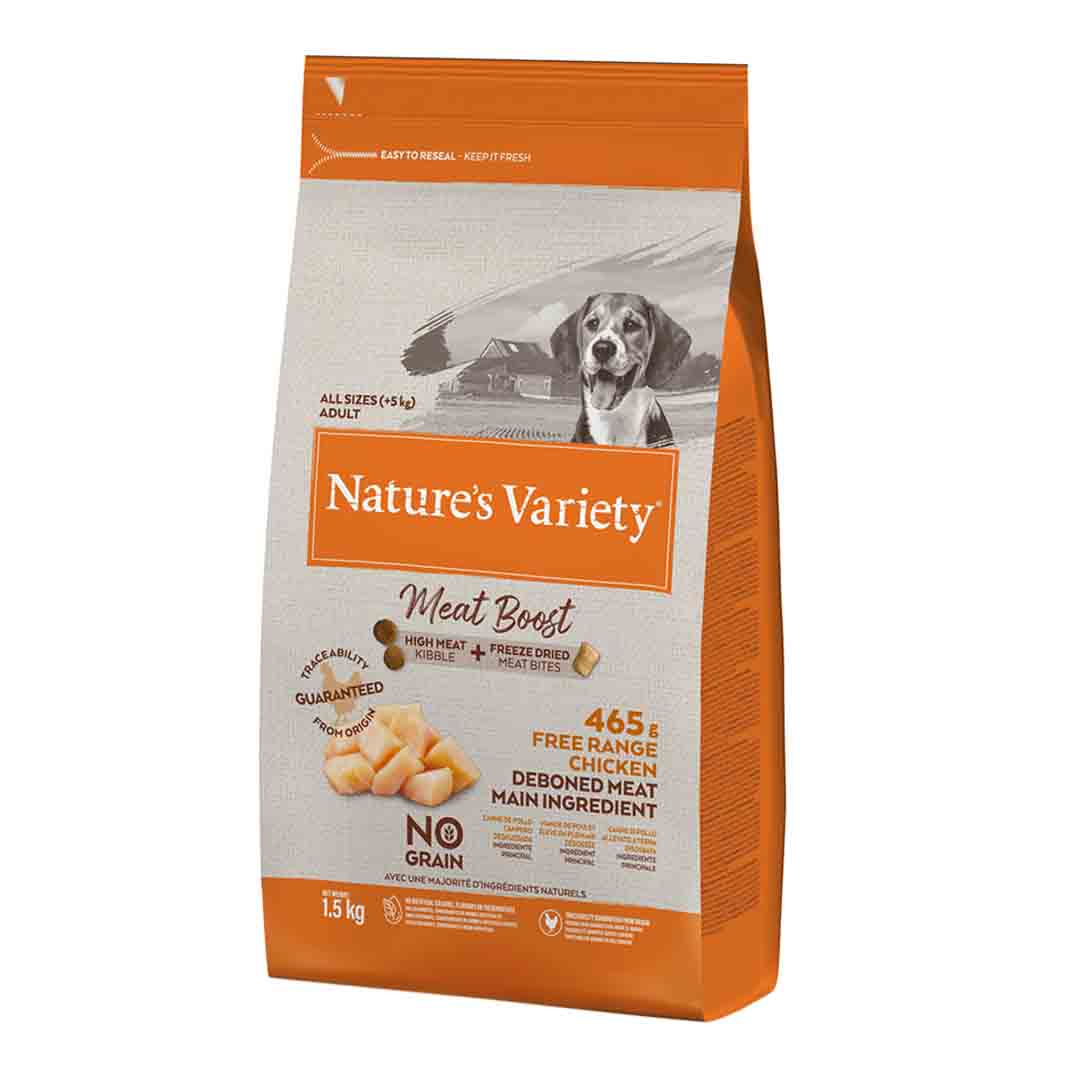 Natures menu Natures Menu Variety Boost For Dogs Range Adult Dry Dog Food pet food packaging