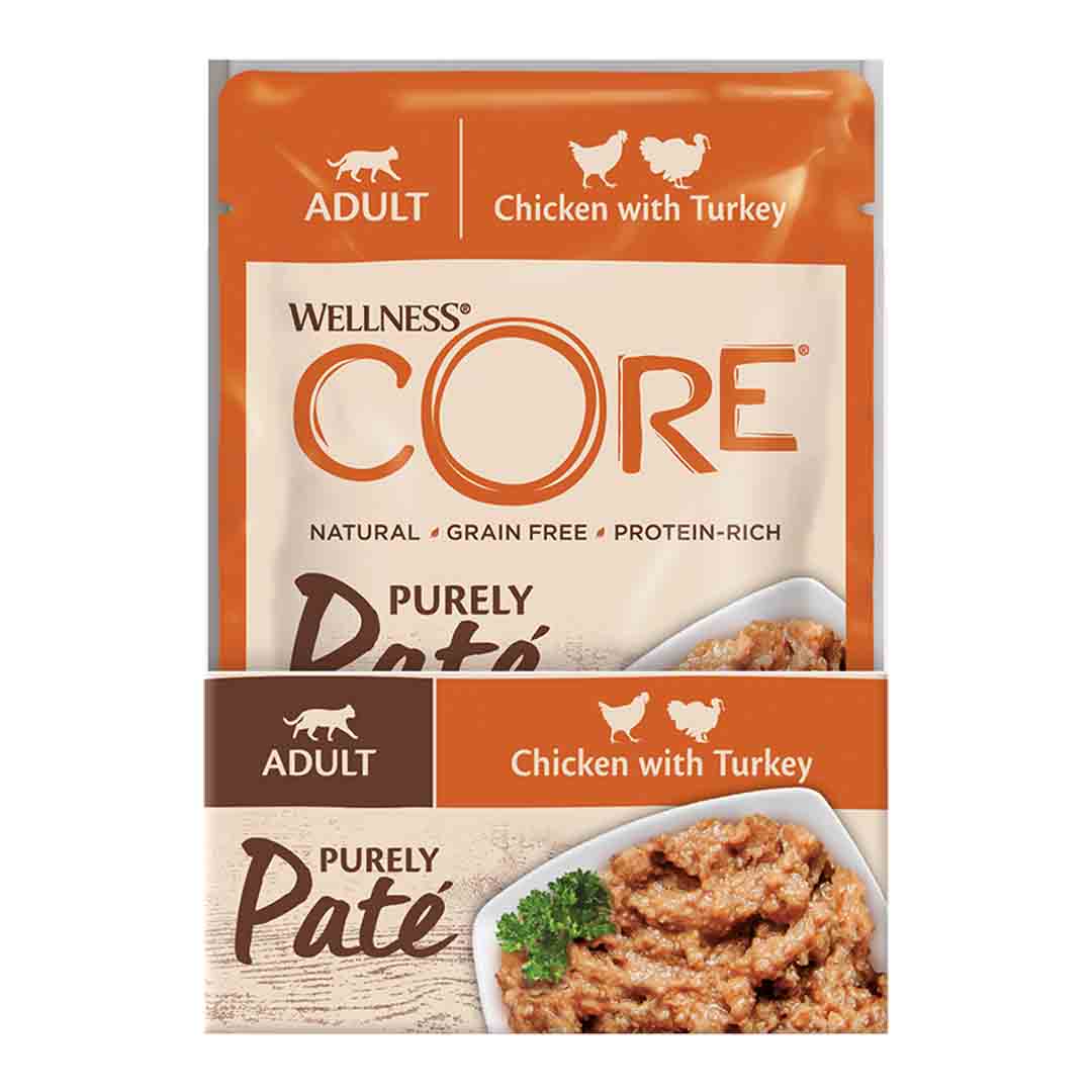 Wellness Core Wellness Core Purely Pat 233 Chicken Turkey Adult Wet Cat Food pet food packaging