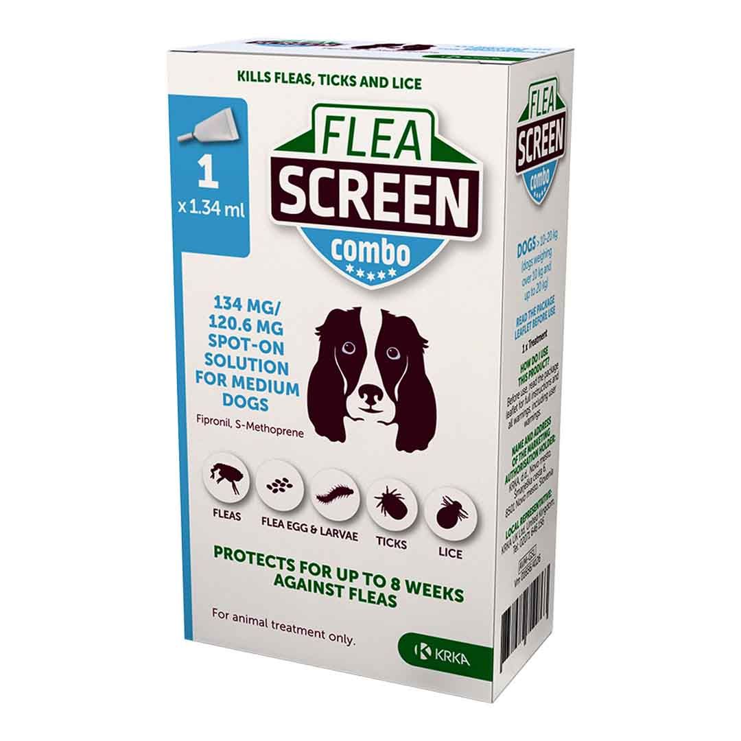 Flea Screen Combo Medium Dog (1020kg) 1 Pipette Spot On Kills Fleas