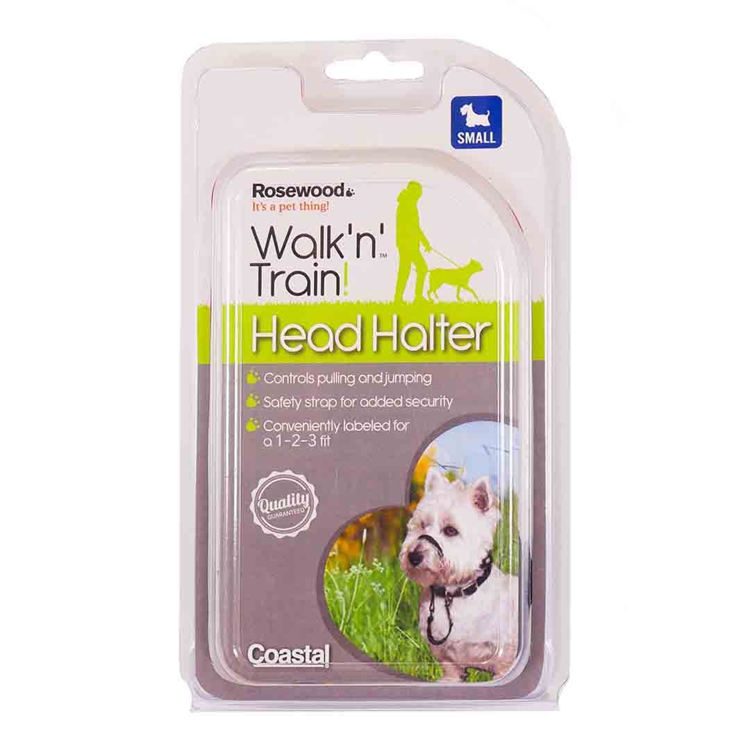 Rosewood Walk N Train Dog Head Halter Small Dog Collars