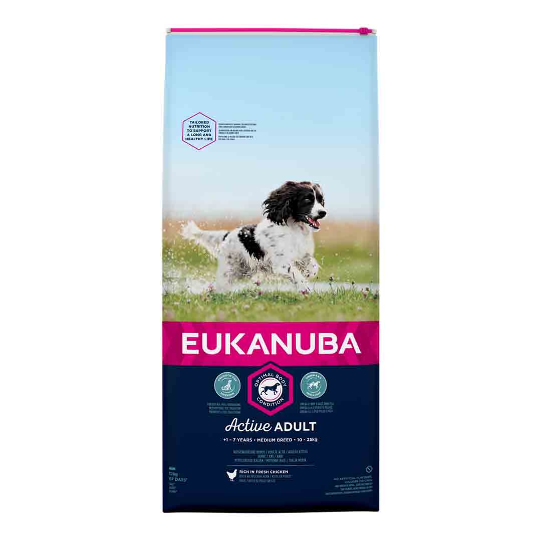 Eukanuba Eukanuba Medium Chicken Adult Dry Dog Food pet food packaging