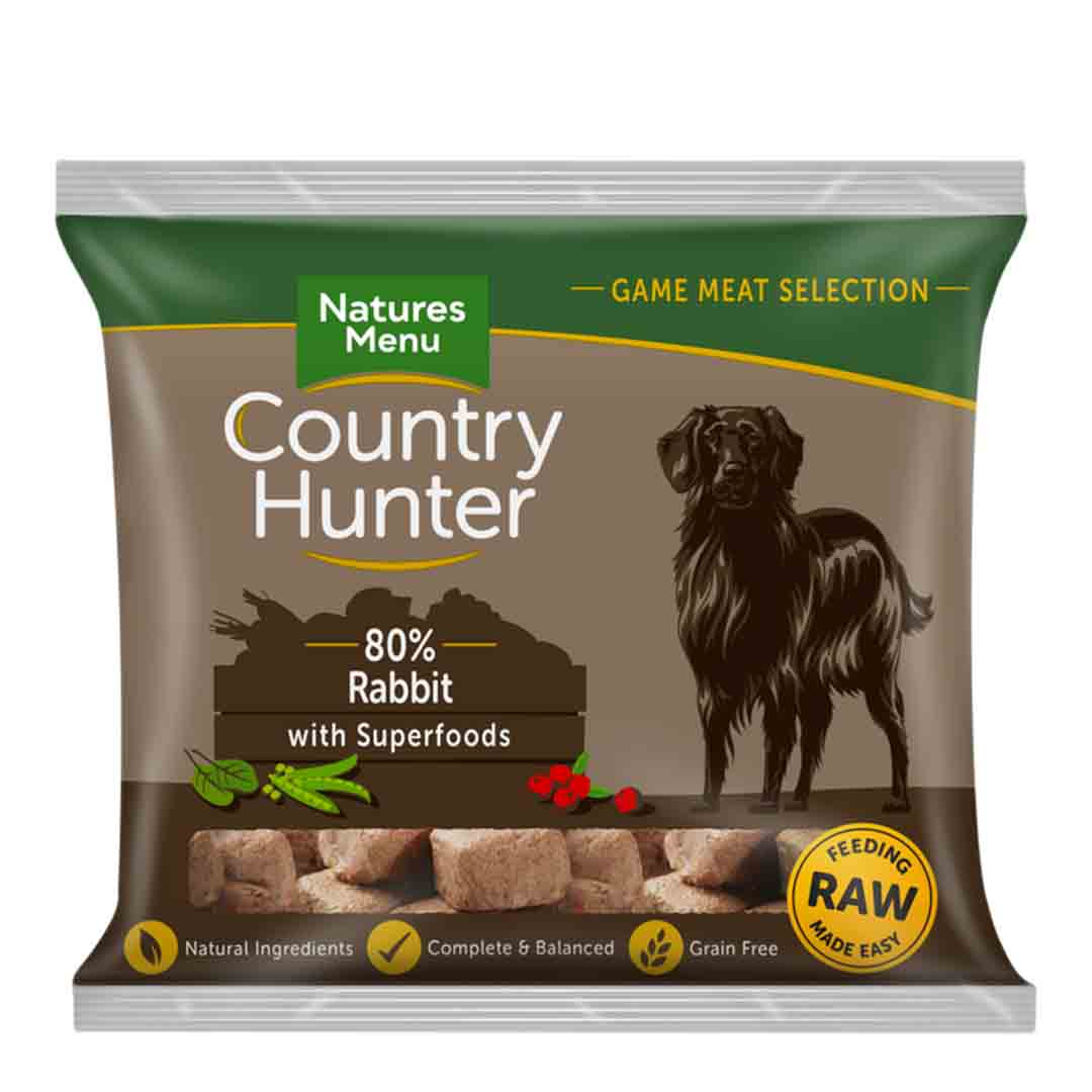 Natures Menu Country Hunter Rabbit Nuggets 1kg Frozen Dog Food