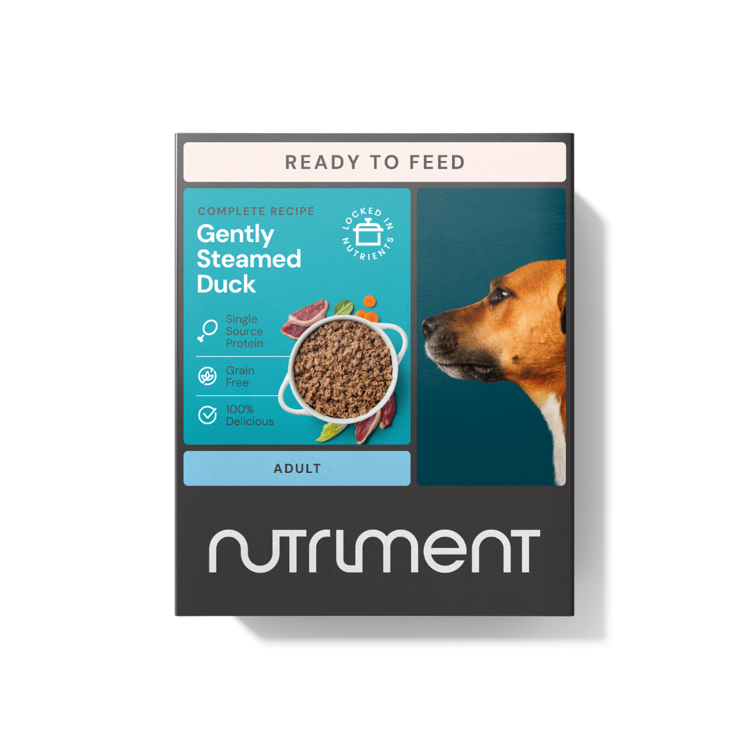 Nutriment Nutriment Gently Steamed Raw Duck Adult Dry Dog Food pet food packaging