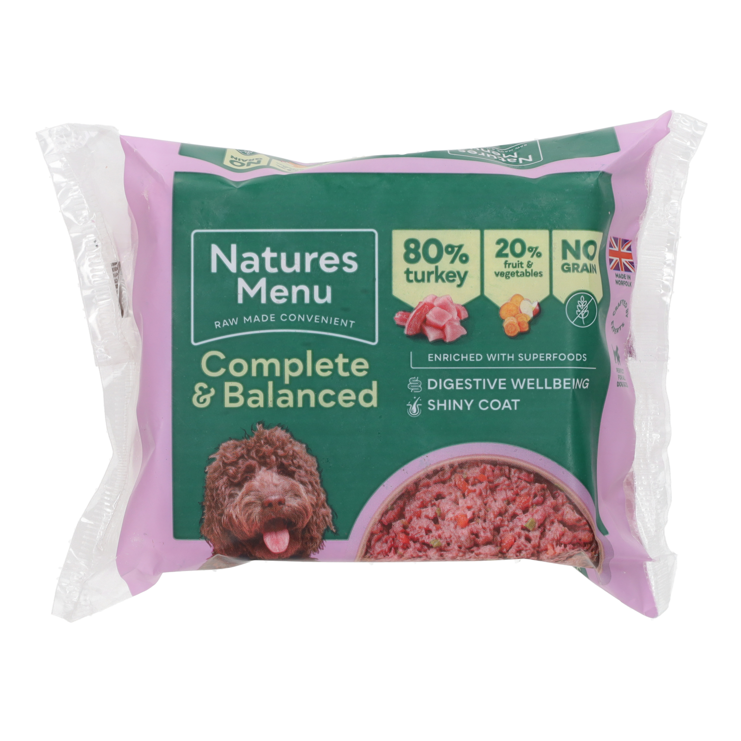 Natures menu Natures Menu 38 Balanced Raw Turkey Adult Dry Dog Food pet food packaging