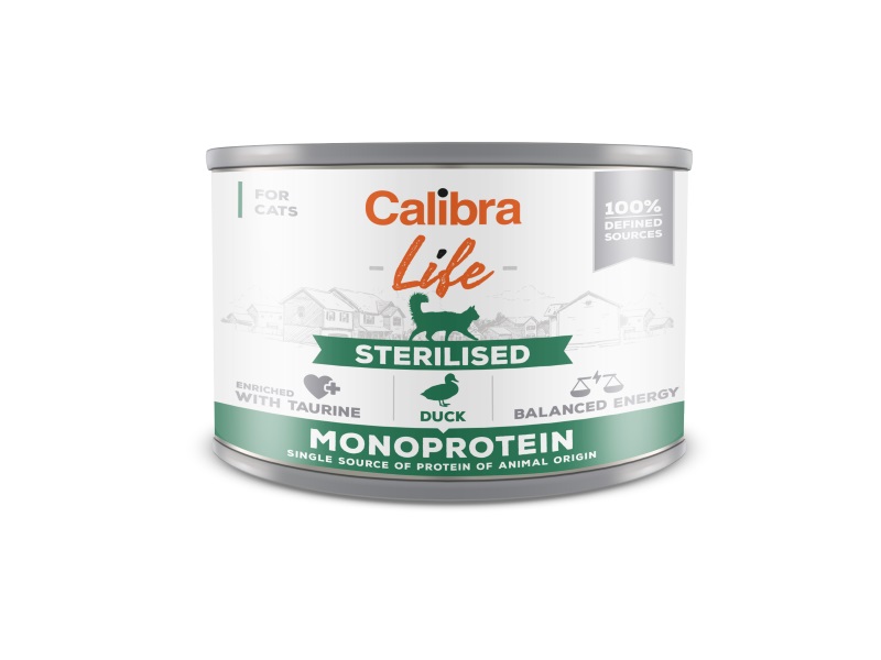 Calibra Calibra Life Sterilised Duck Adult Wet Cat Food pet food packaging