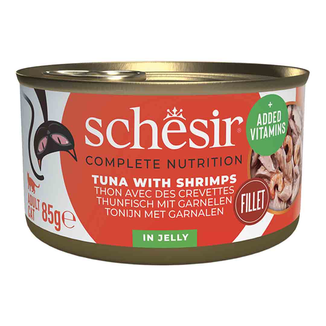 Jollyes Brand Jollyes Brand Schesir Balanced Shrimps Tuna Adult Wet Cat Food pet food packaging