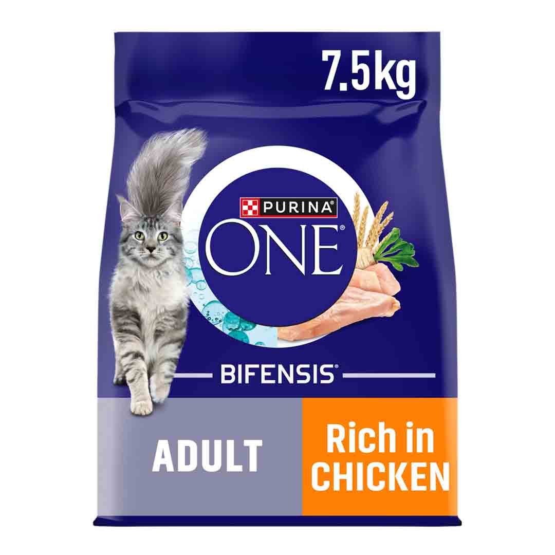 Purina One Purina One Chicken Adult Dry Cat Food pet food packaging