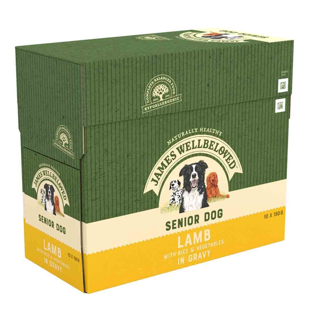James Wellbeloved Senior Dog Lamb With Rice & Veg 10x150g Pouches Wet