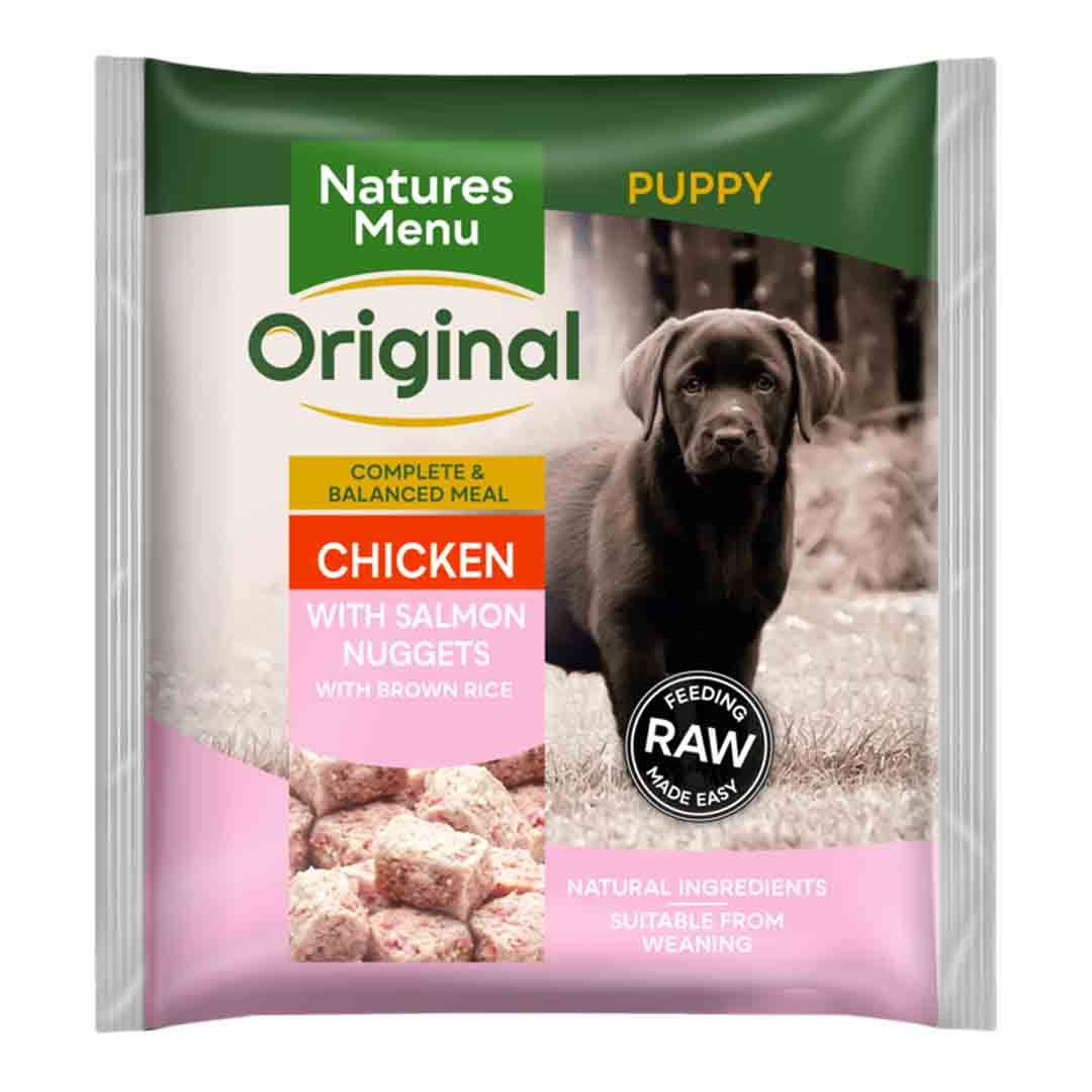 Natures Menu Puppy Frozen Nuggets Chicken, Salmon and Rice 1kg Frozen Dog Food