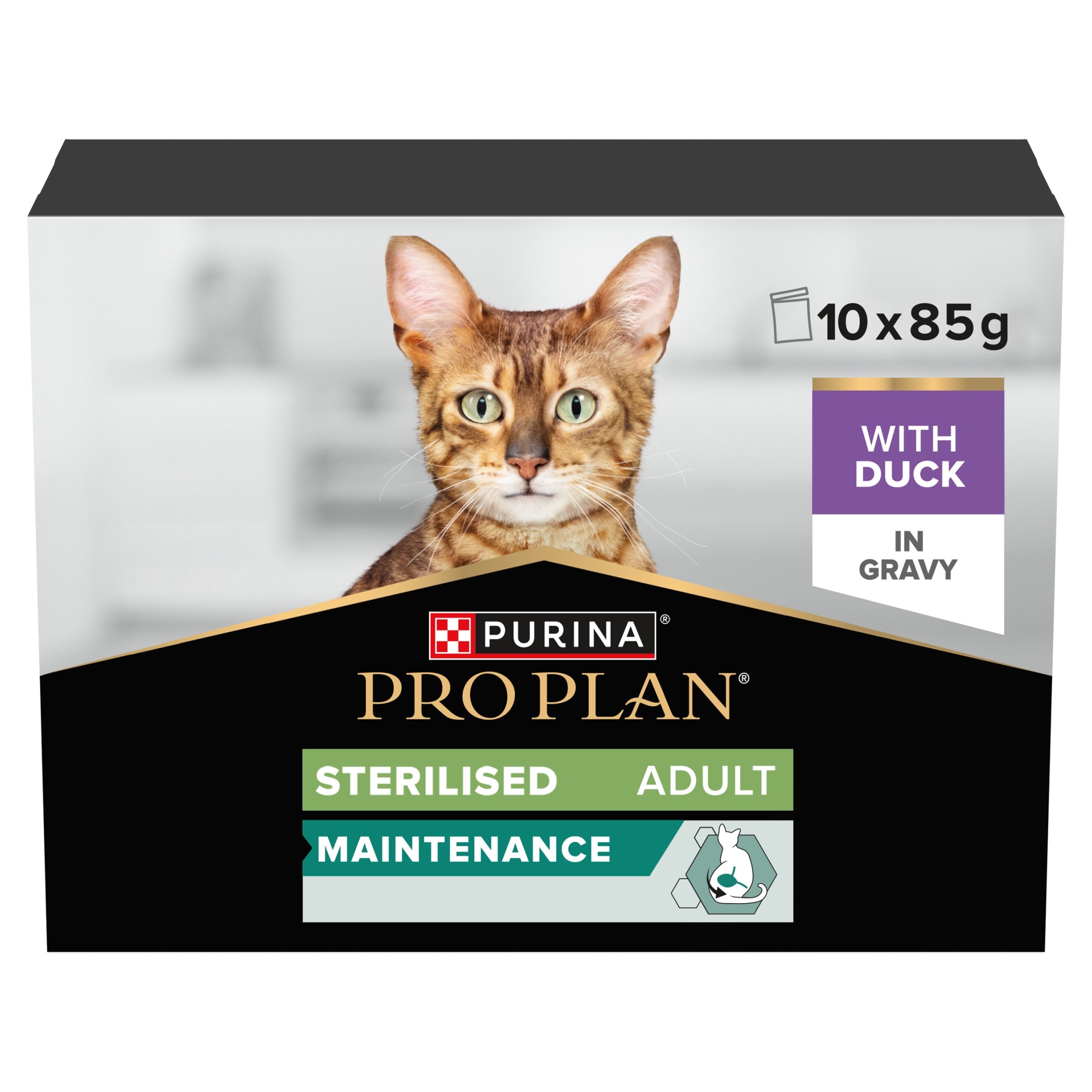 Pro Plan Pro Plan Neutered Duck Adult Wet Cat Food pet food packaging