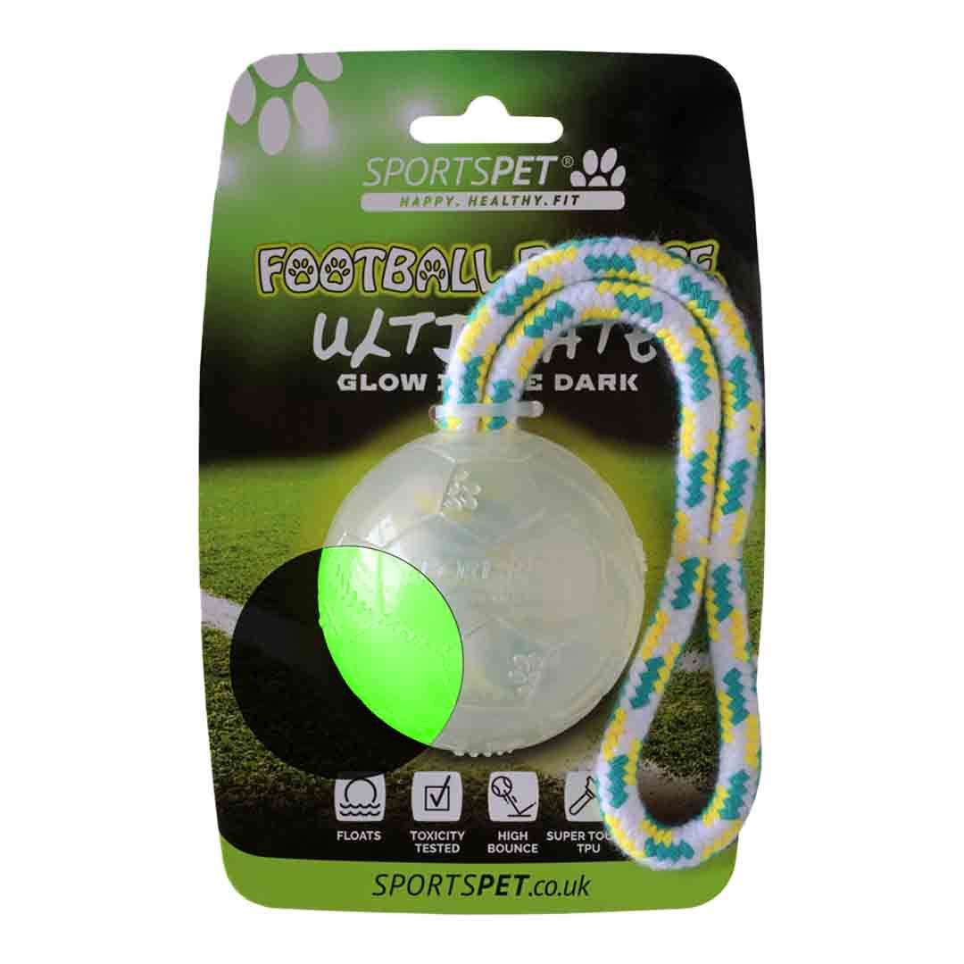 Sportspet Football Bounce Glow in the Dark Ball Dog Toy