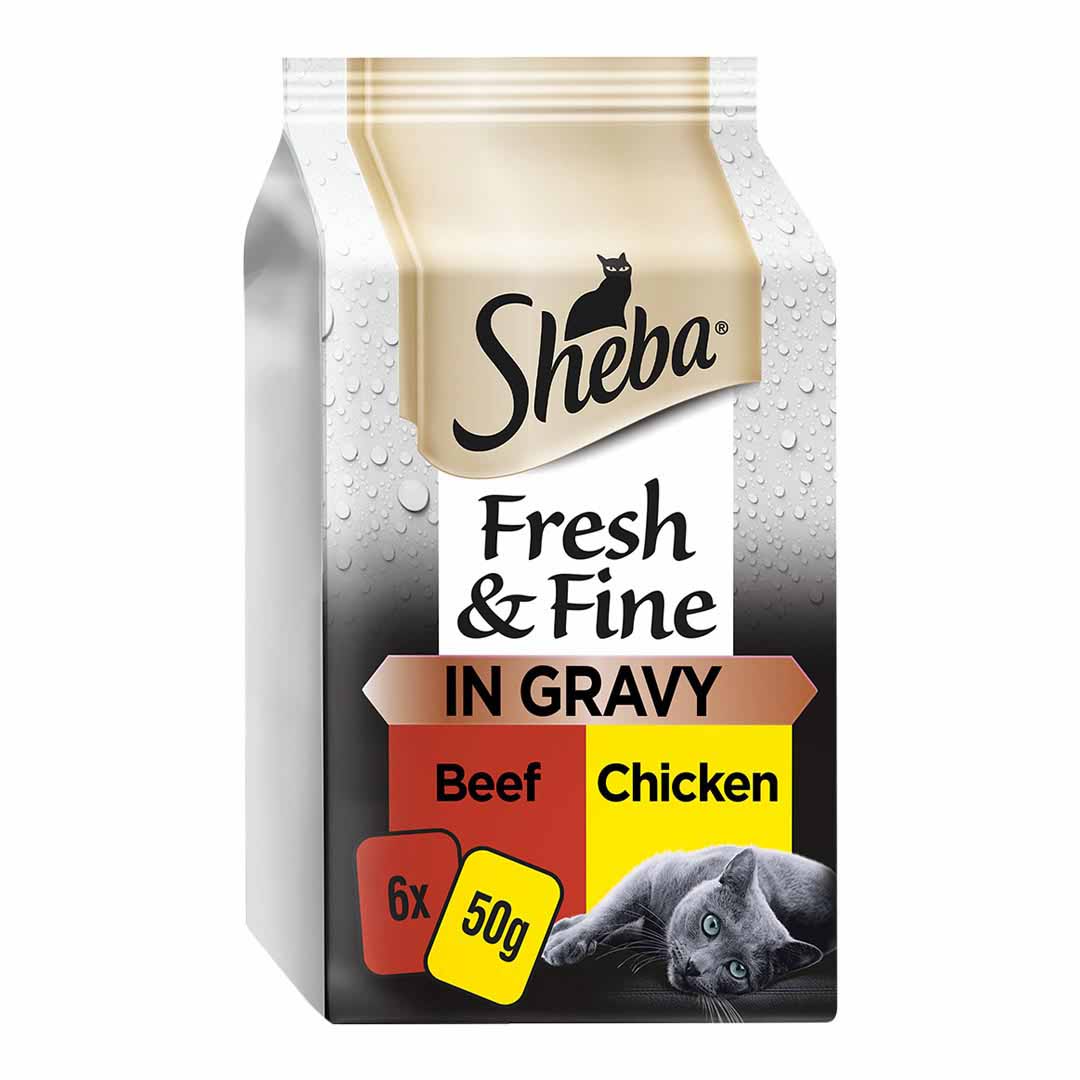 Sheba Sheba 38 Fine Beef Chicken Adult Wet Cat Food pet food packaging