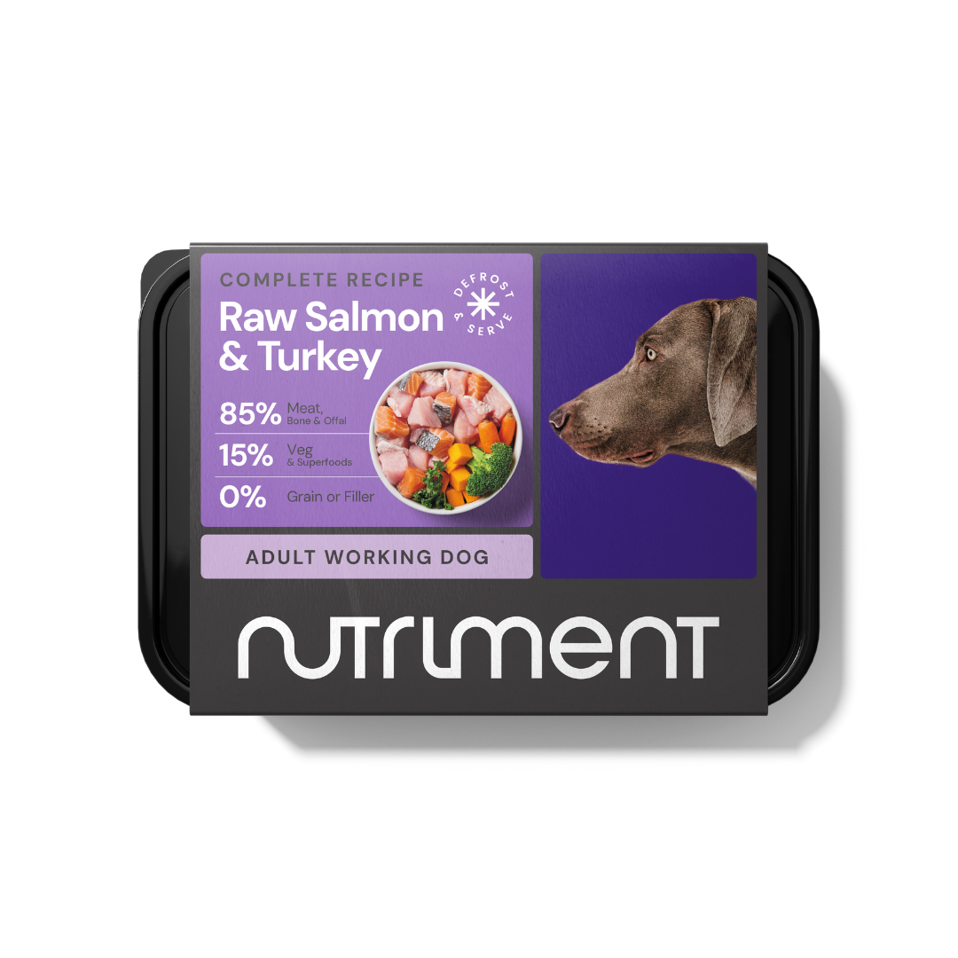 Nutriment Nutriment Raw 38 Salmon Turkey Adult Dry Dog Food pet food packaging