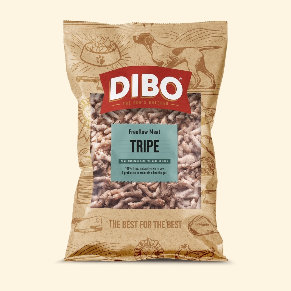 Jollyes Brand Jollyes Brand Dibo Flow Raw Tripe Adult Dry Dog Food pet food packaging