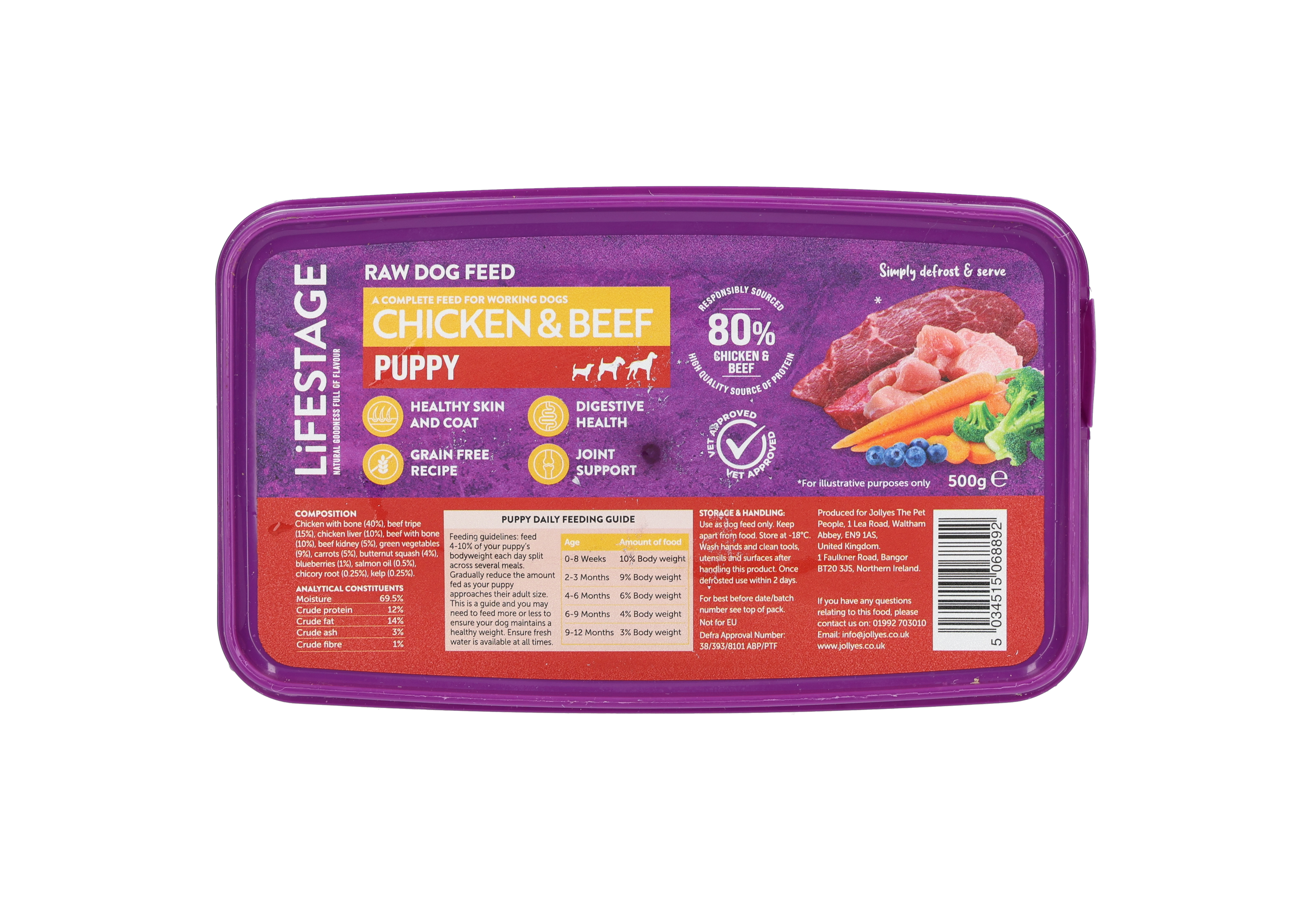 Lifestage Lifestage Grain Free Raw Beef Chicken Puppy pet food packaging