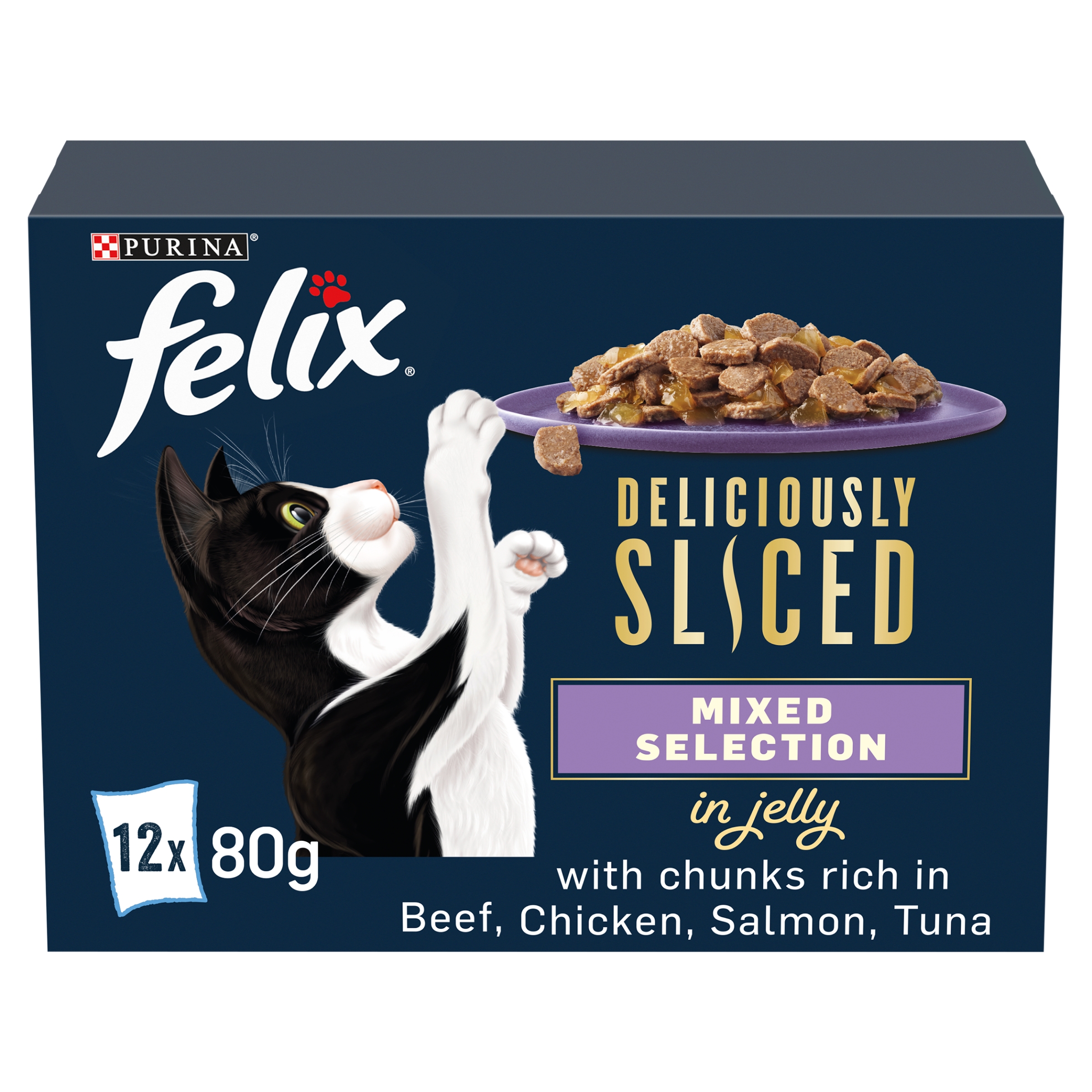 Felix Felix Deliciously Sliced Mixed Selection Adult Wet Cat Food pet food packaging