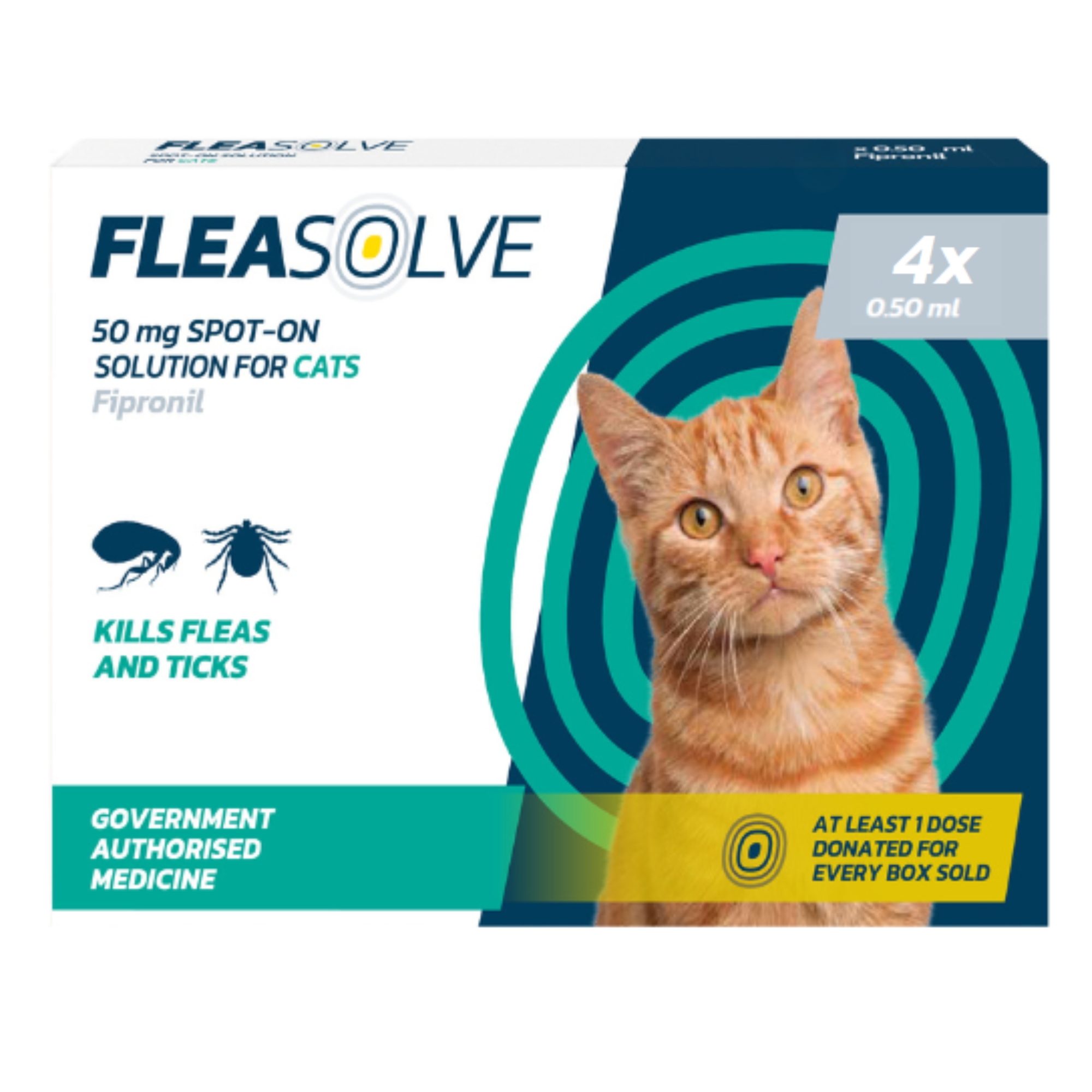 Fleasolve SpotOn Cat Flea Treatment 4 Pack Jollyes