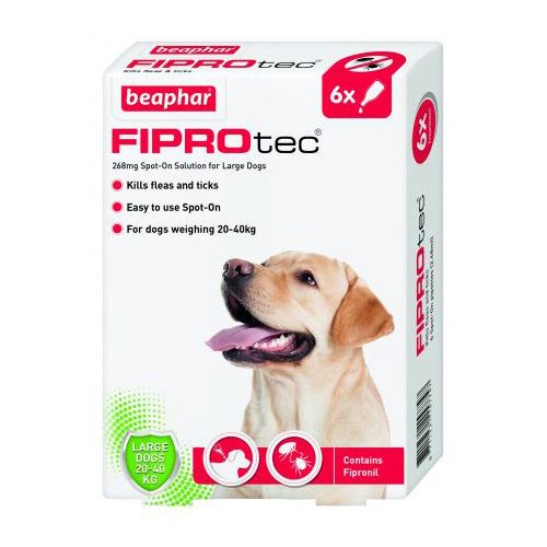 FIPROtec SpotOn for Large Dogs 6 Pipettes Dog Flea Treatment