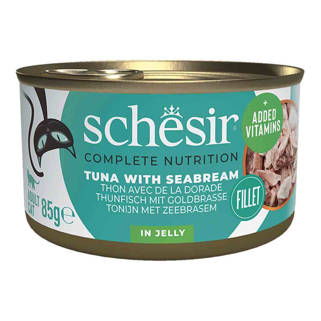 Jollyes Brand Jollyes Brand Schesir Balanced Seabream Tuna Adult Wet Cat Food pet food packaging
