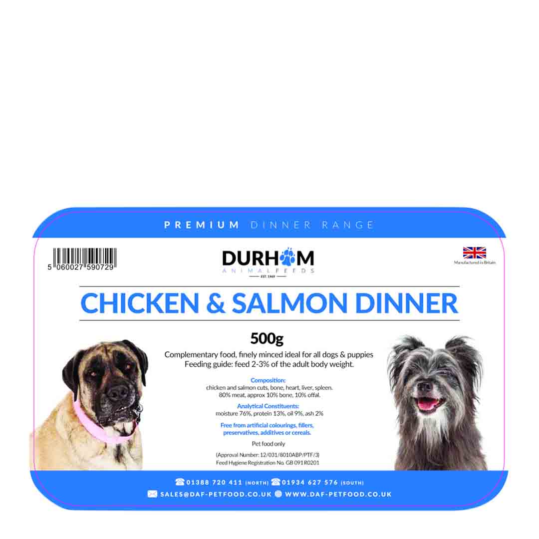 Durham Chicken & Salmon Dinner Raw Dog Food Jollyes