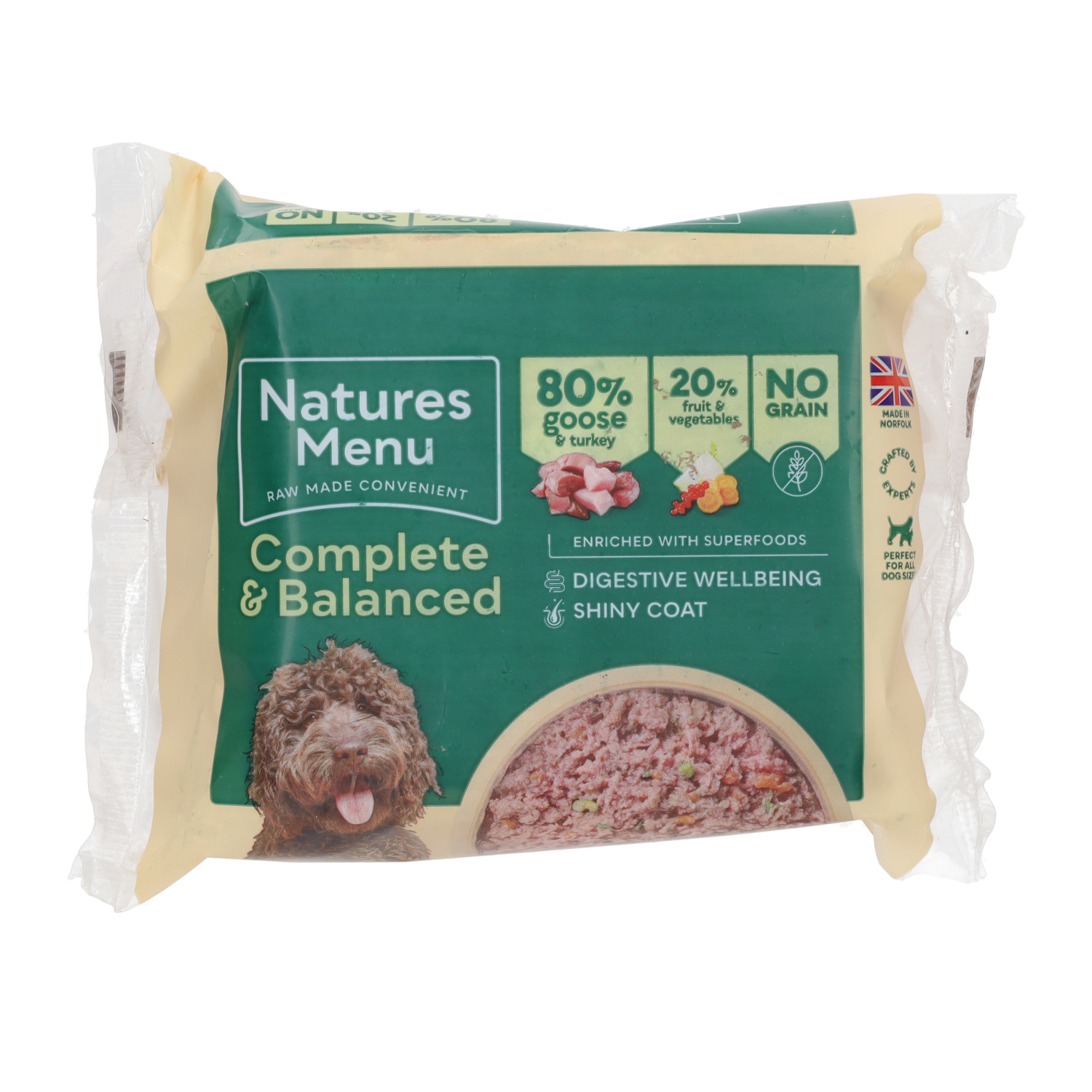Natures menu Natures Menu 38 Balanced Goose Raw Turkey Adult Dry Dog Food pet food packaging