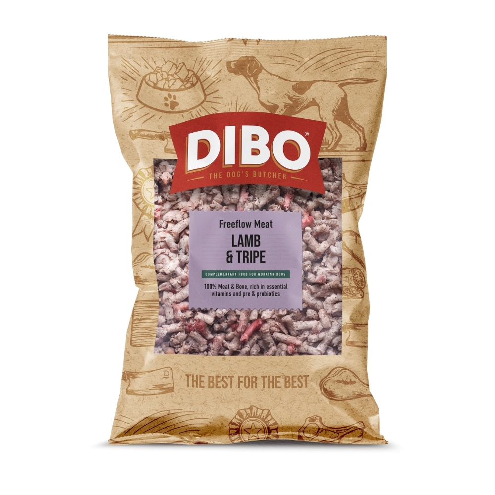 Jollyes Brand Jollyes Brand Dibo Flow 38 Raw Lamb Tripe Adult Dry Dog Food pet food packaging