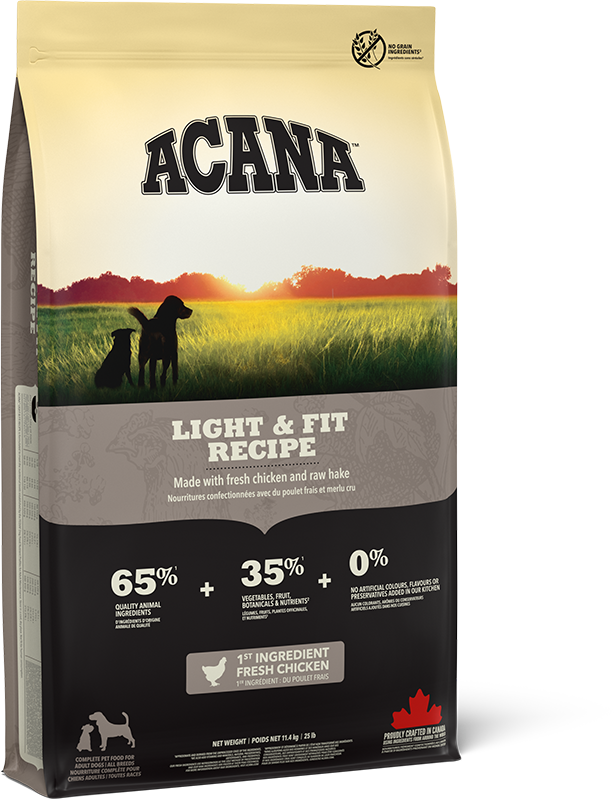 Jollyes Brand Jollyes Brand Acana Light Fit Chicken Adult Dry Dog Food pet food packaging