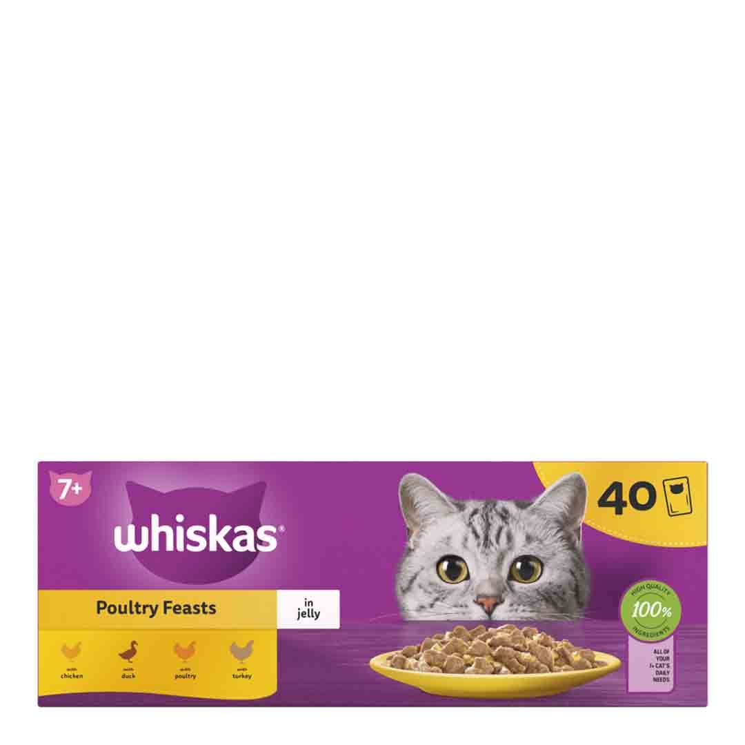 Whiskas Poultry Feasts in Jelly 7+ Senior Wet Cat Food Pouches