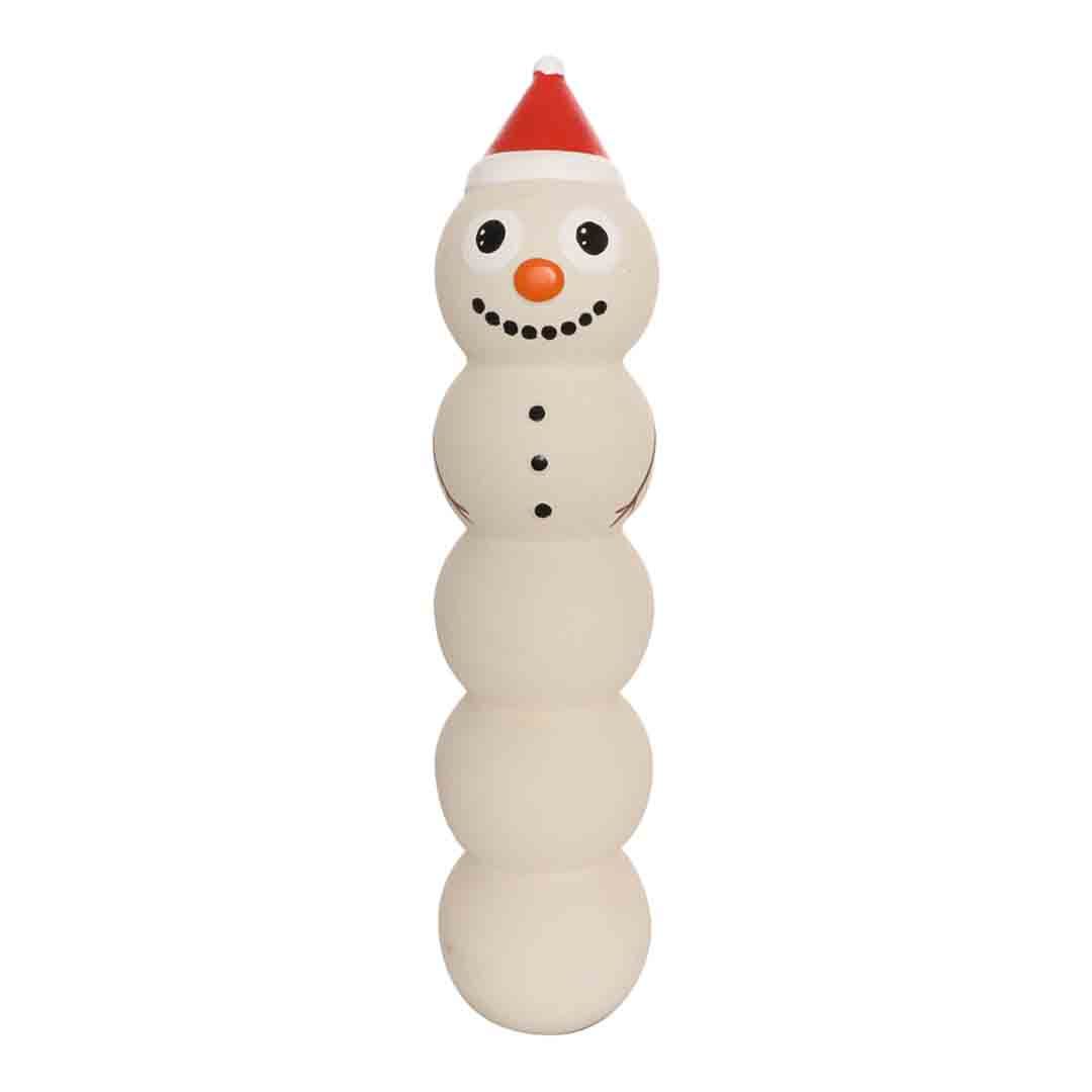 Festive Latex Squeaking Snowman Dog Toy Jollyes